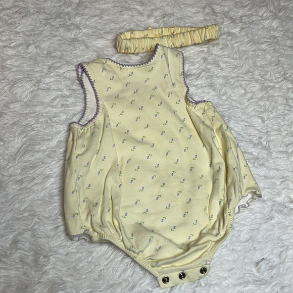 First Impressions Yellow And Purple Headband And Onesie Set - Picture 3 of 8